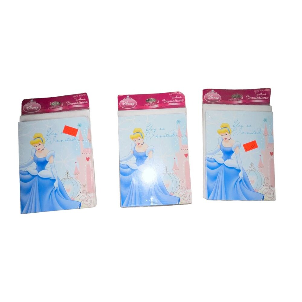 NIP Hallmark Disney Cinderella Birthday Party Invitations 3 Packs of 8 Princess